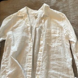 J Crew white linen button down
